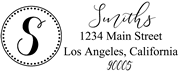 Solid Line and Dot Border Letter S Monogram Stamp Sample